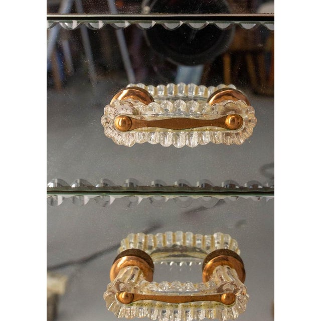 1960s French Beveled Mirror and Beech Nightstand, 1960s For Sale - Image 5 of 11