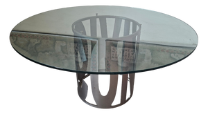Vintage Table in Glass and Iron, 1980s