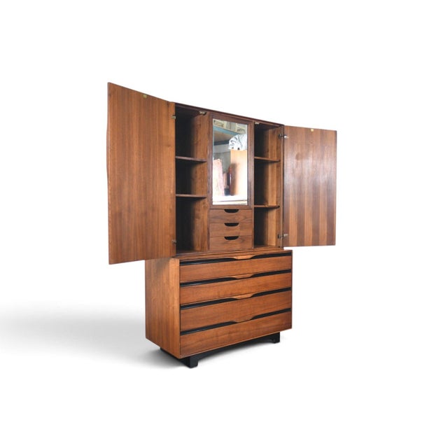 Mid 20th Century John Kapel Tall Dresser / Wardrobe in Walnut For Sale - Image 12 of 14