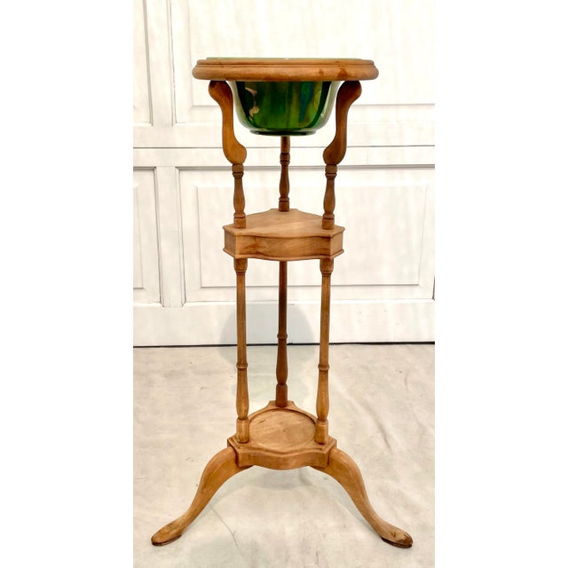 Early 20th Century Jardinière Stand With Vintage Mutual Pottery Planter For Sale - Image 10 of 12