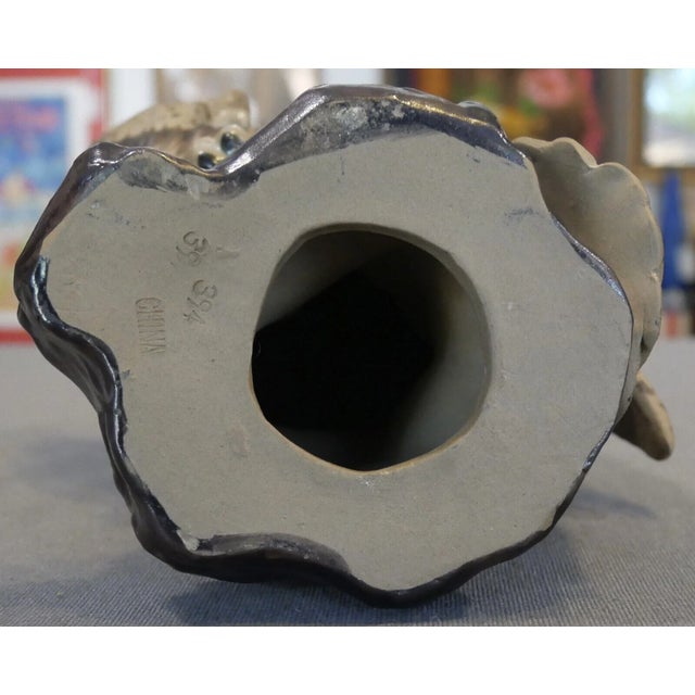 Vintage Circa 1970 Chinese Shiwan Pottery Owl Atop Rock Figurine For Sale In New Orleans - Image 6 of 6