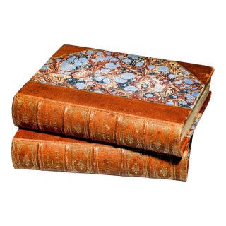 Amazing Illustrated Antique Leather Spine Book Set Middle Ages and Renaissance Art and Culture Paul Lacroix Home Decor Reference For Sale