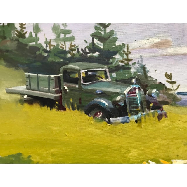 This old gray gas-guzzler truck is a common sight on the Penobscot Bay Islands. This original oil painting by David Beynon...