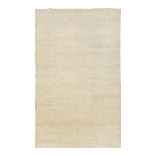 Modern Handmade Beige Khotan Style Wool Rug With Allover Motif For Sale