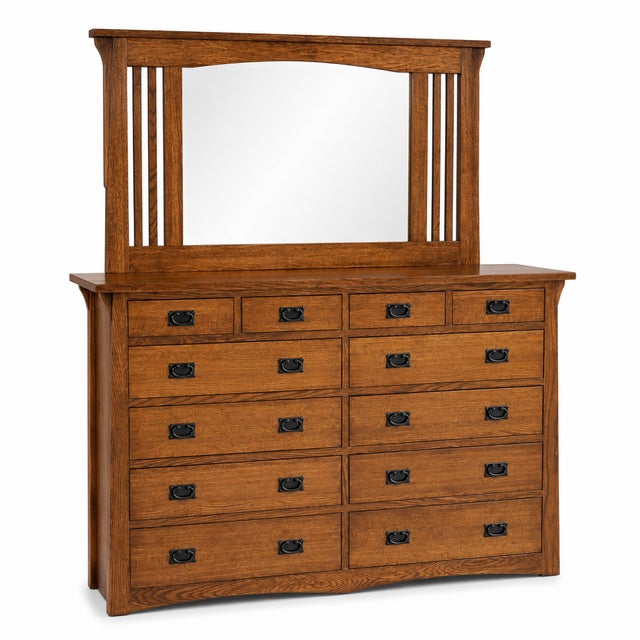Mission Mission Oak Dresser With Mirror For Sale - Image 3 of 7