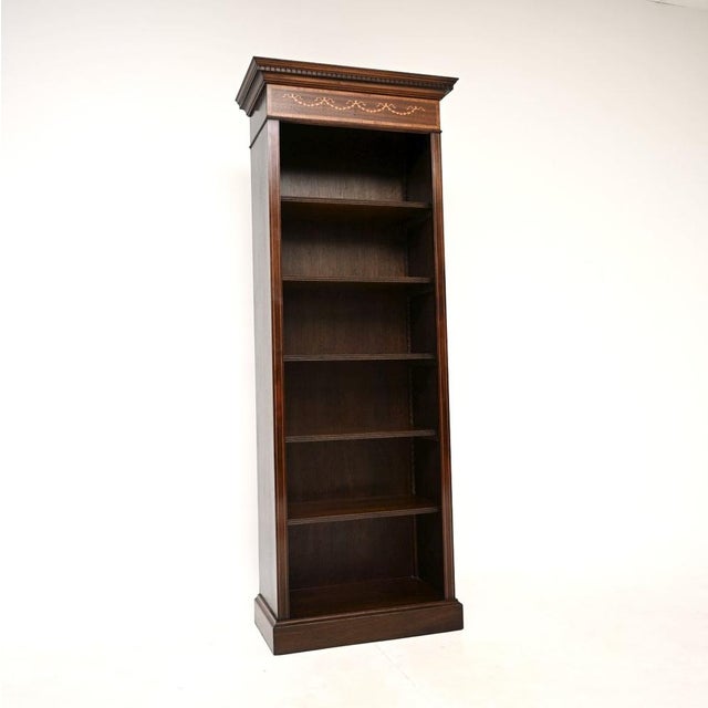 Brown Antique Sheraton Style Open Bookcase, 1950s For Sale - Image 8 of 8