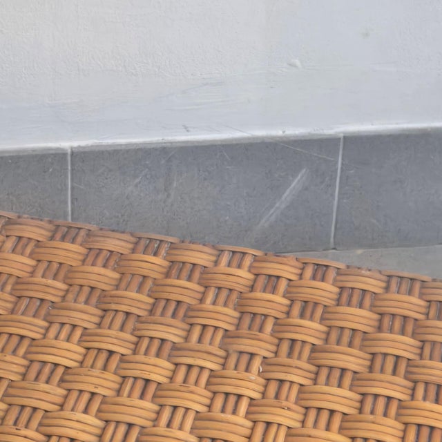 Wood Vintage Coffee Table in Beech, Rattan, Brass and Glass, 1960s For Sale - Image 7 of 15