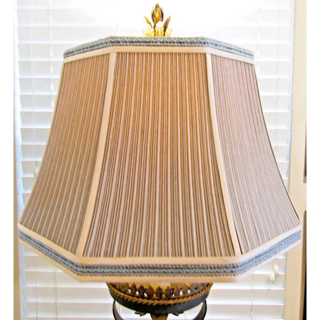 Traditional Fine Art Lamps Handcrafted Castile Collection Wrought Iron Floor Lamp With Shade For Sale - Image 3 of 15