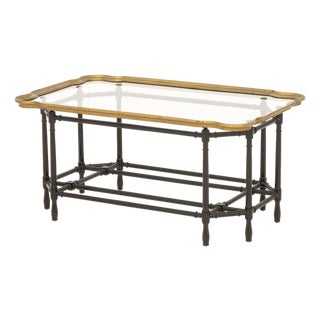 Hollywood Regency Faux Bamboo Coffee Table For Sale