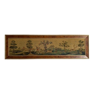 19th Century Hunting Scene Needlepoint Tapestry For Sale