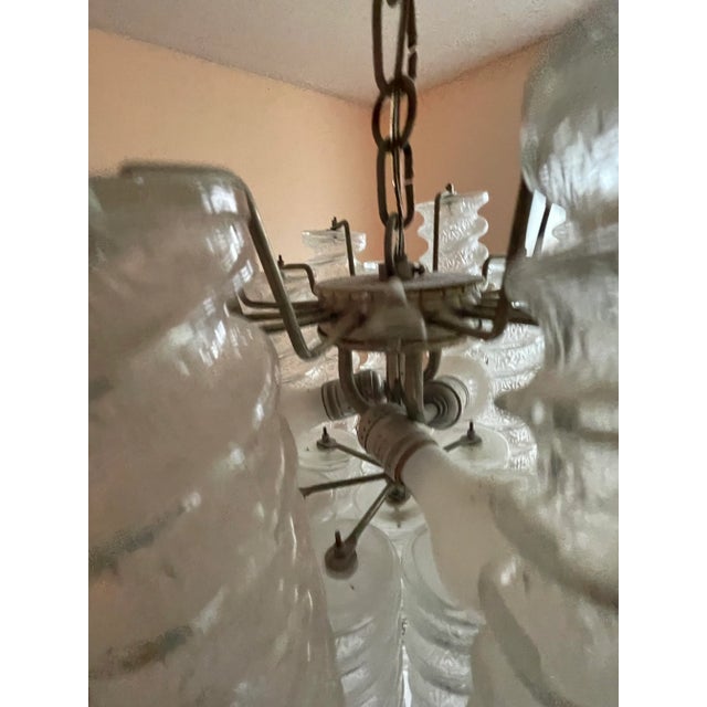 Transparent Vintage 1960s Venini Swirl Twisted Clear Murano Glass Chandelier For Sale - Image 8 of 13