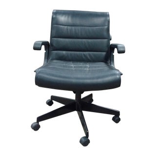 Knoll Sapper Mid Back - Black Leather Office Chair For Sale