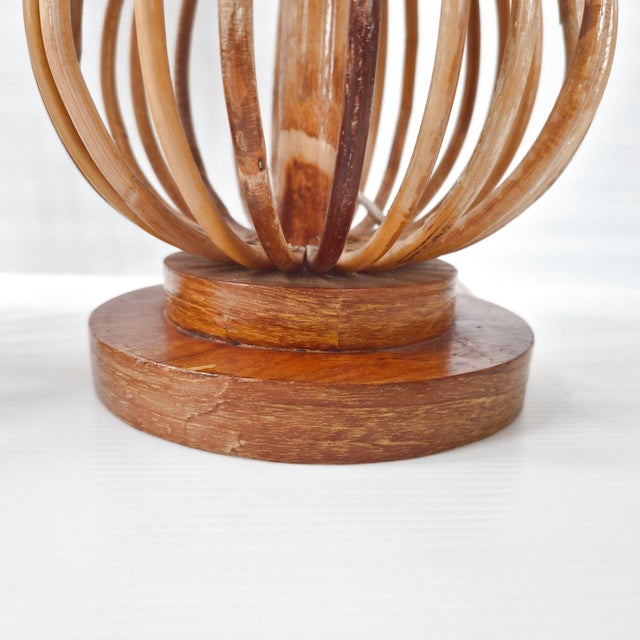 Vintage Table Lamps in Rattan and Beech, 1960s, Set of 2 For Sale - Image 10 of 14
