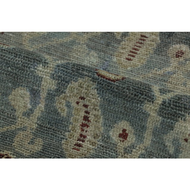 Antique Distressed Malayer Runner With Paisley Grid in Green Hues - Rug & Kilim For Sale In New York - Image 6 of 9