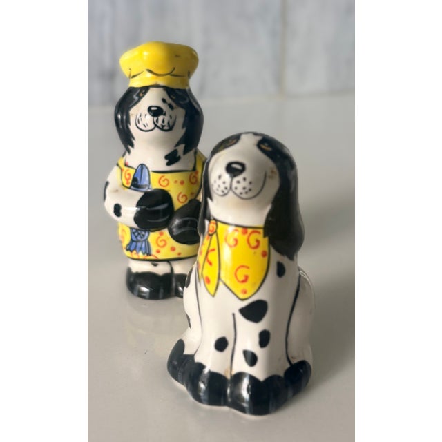 2001 Candace Reiter "Dogzilla" Chef Dogs Ceramic Salt & Pepper Shakers - Set of 2 For Sale - Image 13 of 13