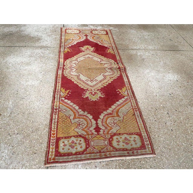 Raspberry Red Galerie Shabab Collection Mid-20th Century Turkish Oushak Rug For Sale - Image 8 of 10