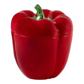 Bordallo Pinheiro Pepper Box, Red, 8" 81 oz For Sale