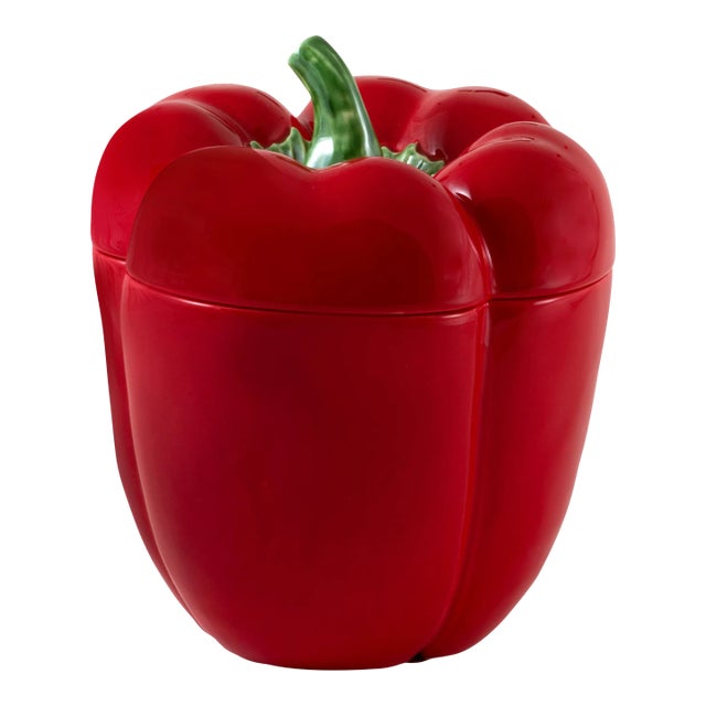 Bordallo Pinheiro Pepper Box, Red, 8" 81 oz For Sale