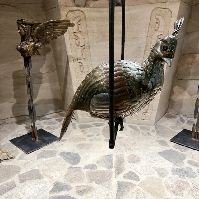 1970s Sergio Bustamante Mixed Metal Cockatiel Perched on Swing Mexico For Sale - Image 11 of 12