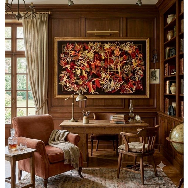 Mid-Century Modern French Textile Art Woven Wool Tapestry by Hervé Lelong, 1960 For Sale - Image 3 of 7