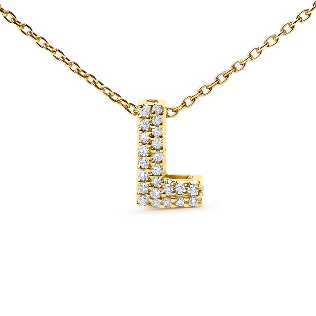 Elegance meets personalized charm in this exquisite pendant, meticulously crafted from radiant 10K yellow gold enhances...