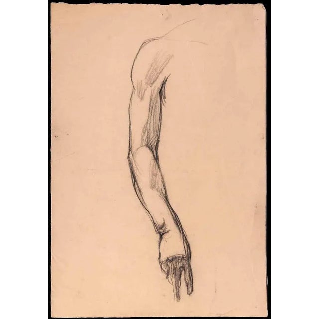 Pierre Georges Jeanniot, Study for an Arm, Original Drawing, Early 20th-Century For Sale - Image 3 of 3