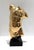 Polished Bronze Male Torso Sculpture on Black Acrylic Base.