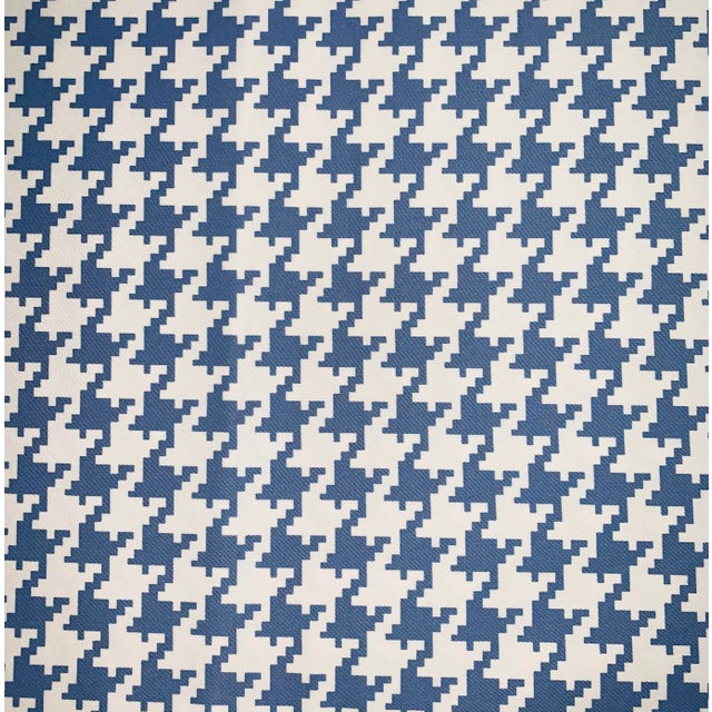 Free Spirit Designer Vicki Payne Blue & White Check Dogtooth Houndstooth Fabric- 5.7 Yards For Sale