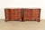 An exceptional pair of Georgian or Chippendale style serpentine front dressers or chests of drawers By Baker Furniture,...