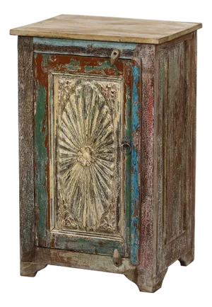 Nightstand Made From Antique Indian Teakwood Architectural Elements
