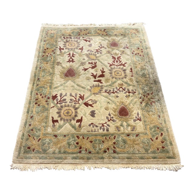 4ft X 6ft 1in Gump's Oriental Wool Rug For Sale