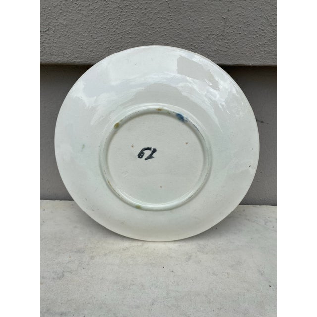 French Country French Majolica Cherries Plate, Circa 1890 For Sale - Image 3 of 3