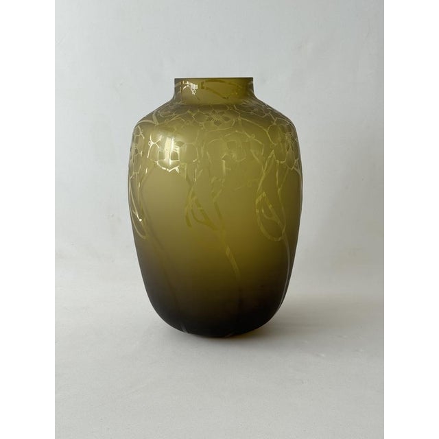 Contemporary Italian Gold Yellow Glass Vase by Richard Rooze For Sale - Image 3 of 13