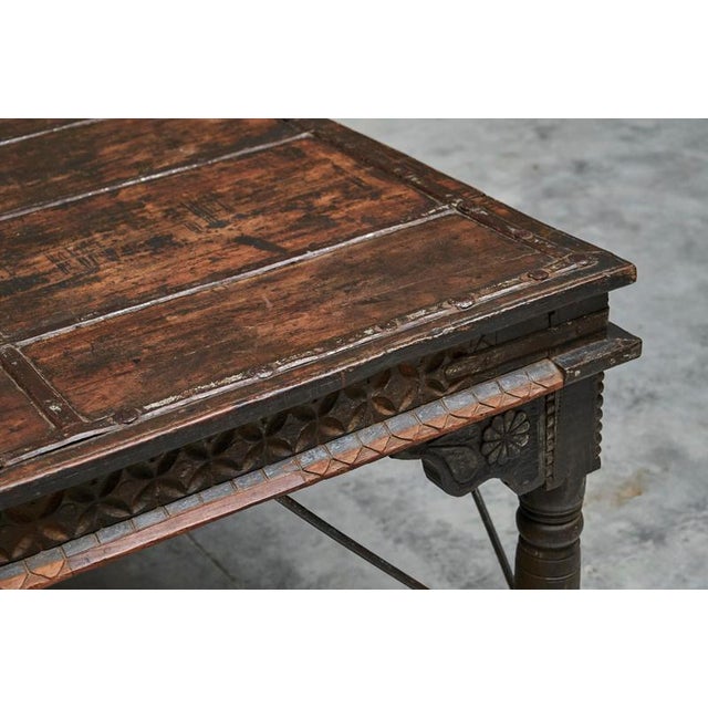 Antique Rajasthan Courtyard Door Dining Table For Sale - Image 5 of 18