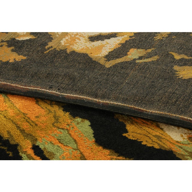 Textile Signed Vintage Rene Fumeron Art Deco Tapestry in Black and Gold | Rug & Kilim For Sale - Image 7 of 7