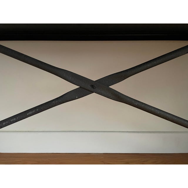 Wood Restoration Hardware Reclaimed Wood Industrial Desk For Sale - Image 7 of 9