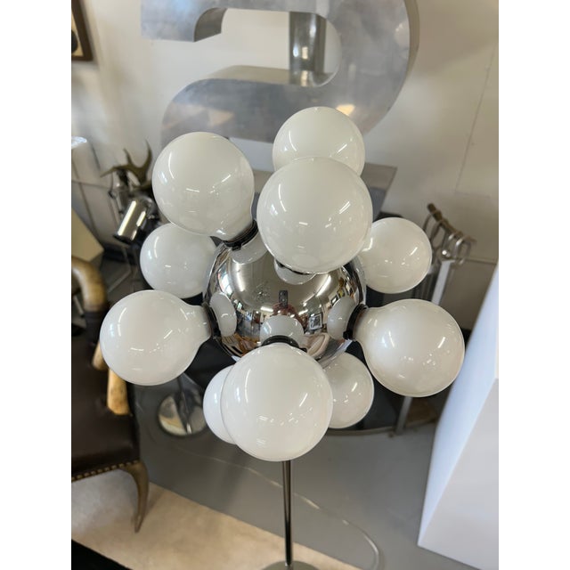 Metal Vintage Chrome Sputnik Style Floor Lamp With 12 Bulbs For Sale - Image 7 of 7