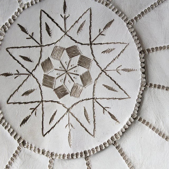 Moroccan Moroccan Leather Moroccan Pouf Cover For Sale - Image 3 of 9