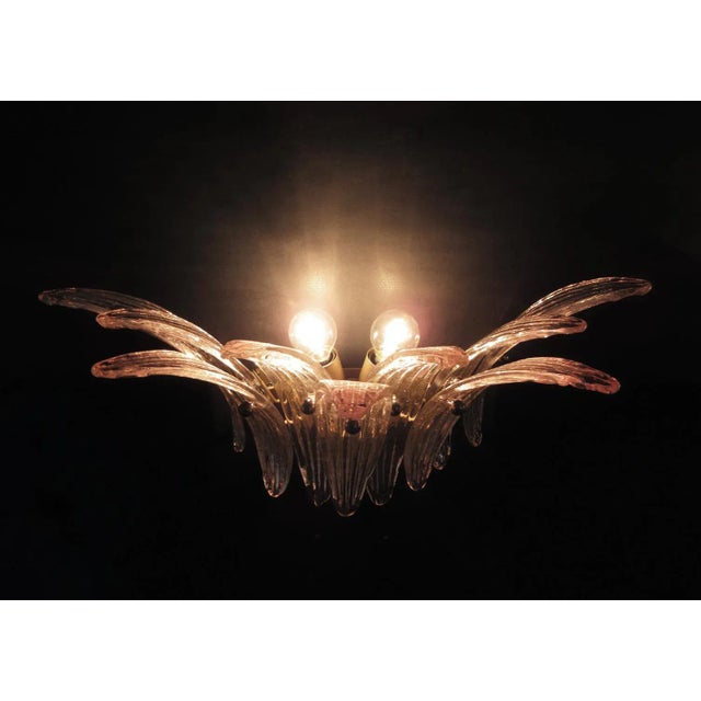 Murano Palmette Pink Glass Sconces - a Pair For Sale In Los Angeles - Image 6 of 9