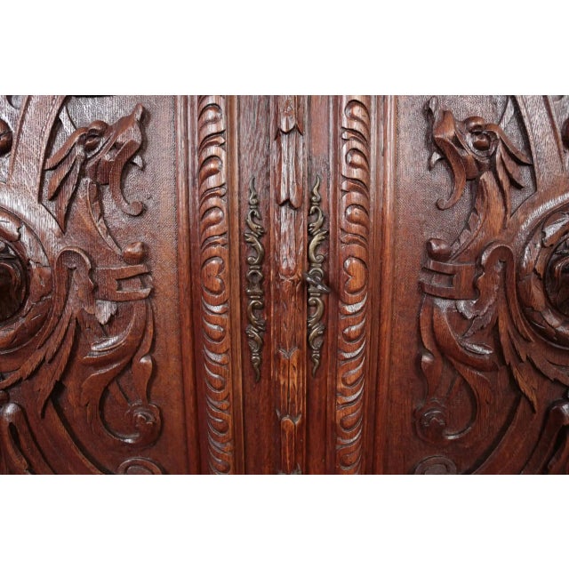 Richly Carved Neo-Renaissance Cabinet in Oak For Sale - Image 10 of 13
