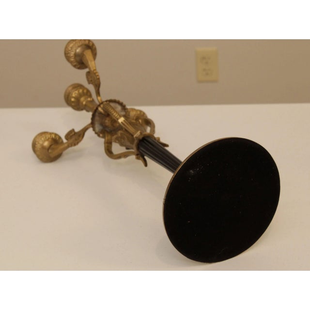 French Empire Style Pair Bronze Candelabra For Sale - Image 11 of 13