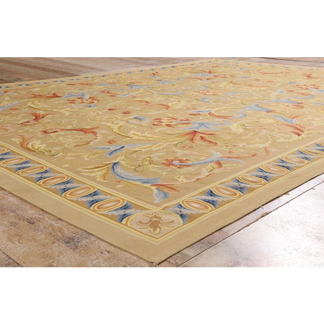 Tan Vintage Chinese Aubusson Rug, 08'11 X 12'05 For Sale - Image 8 of 10
