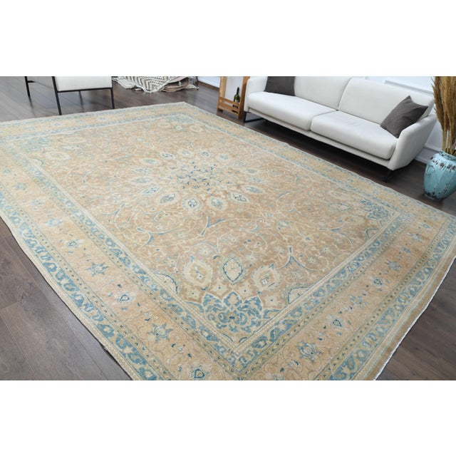 1970s Vintage Persian Handmade Wool Cotton Brown Area Rug For Sale In San Francisco - Image 6 of 11