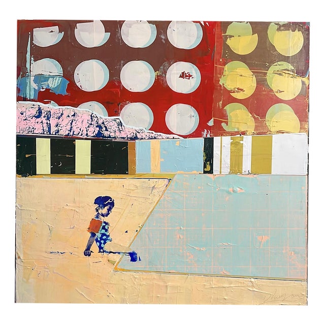 Dan Parry-Jones, Swimmer with Orange Armbands, 2025, Mixed Media For Sale