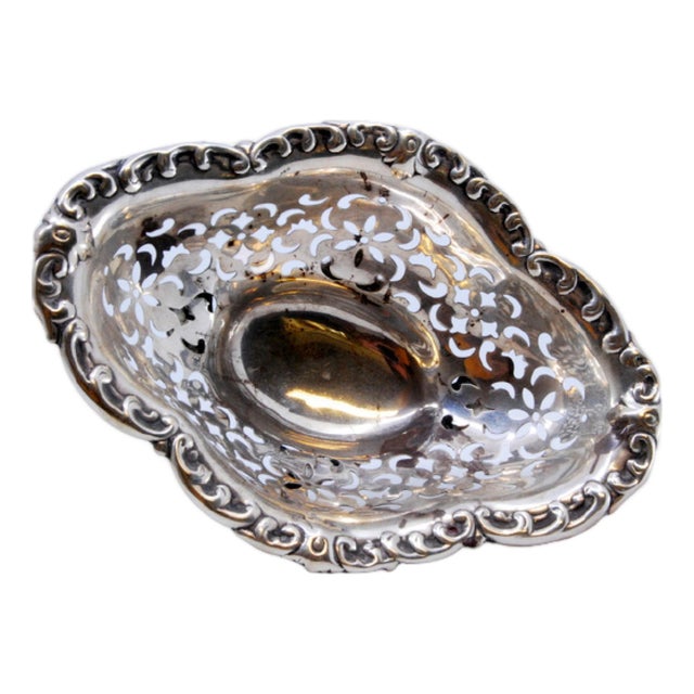 Silver Candy Box with Floral Motifs and Feet For Sale