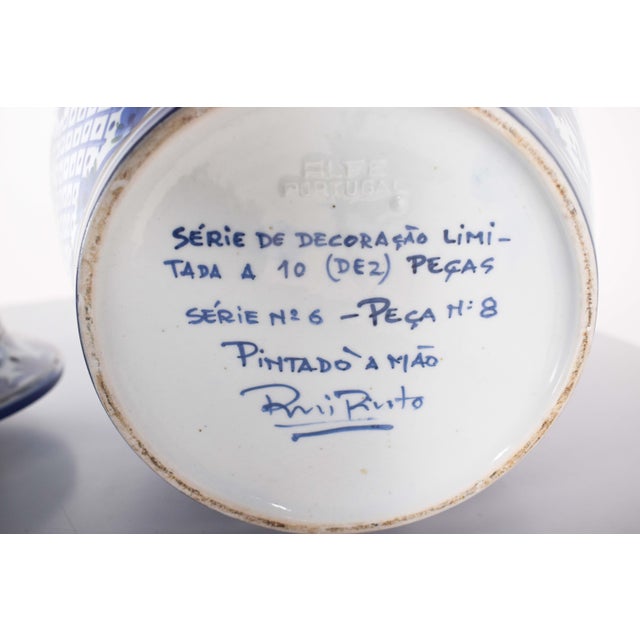 Vase with Lid in Alfe Porcelain, Portugal, 1950s For Sale - Image 9 of 10