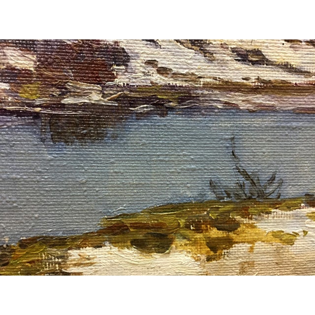 1970s Oil Painting Spring Gray Day Chernyshevsky Petr Akimovich For Sale - Image 4 of 7
