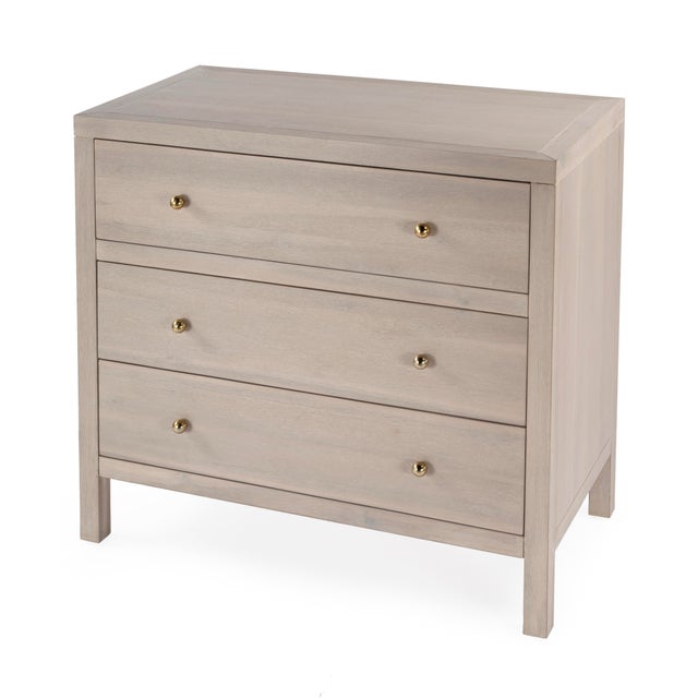 Nora 34 in. W Wood 3 Drawer Chest, Antique Taupe For Sale - Image 10 of 10