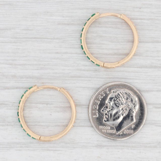 New Nina Nguyen .64ctw Diamond Chalcedony Hoop Earrings 14k Gold Hinged Snap Top - 2 Pieces For Sale - Image 4 of 4