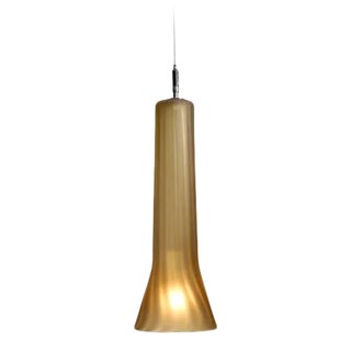 Flare Frosted Pendant Light from the Flashlight Collection in Amber For Sale